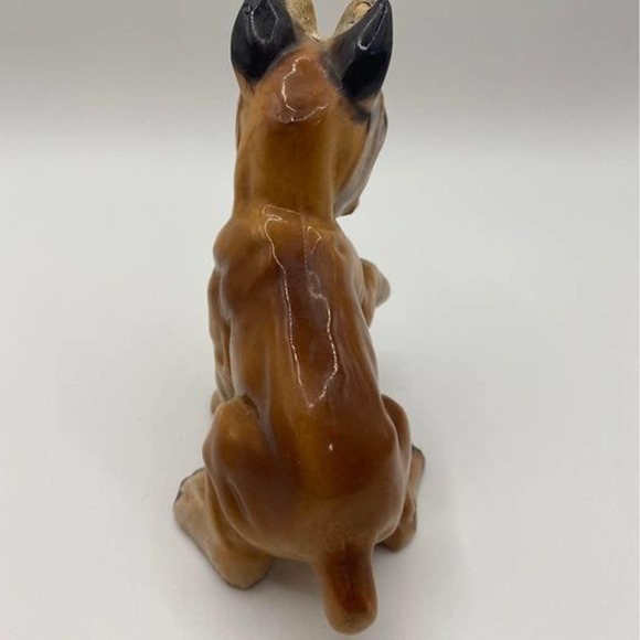 Vintage Kitschy Japanese Bandaged Boxer Dog Porcelain Figurine - Picture 3 of 4